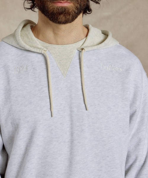 The DUFFER of ST.GEORGE(ザダファーオブセントジョージ)の「SETUP SWITCHIG PARKA:セットアップ 切替デザイン スウェットパーカー(パーカー・メンズ・ブラック/ライトグレー・MEDIUM/SMALL/X-LARGE/LARGE)」の3枚目の写真