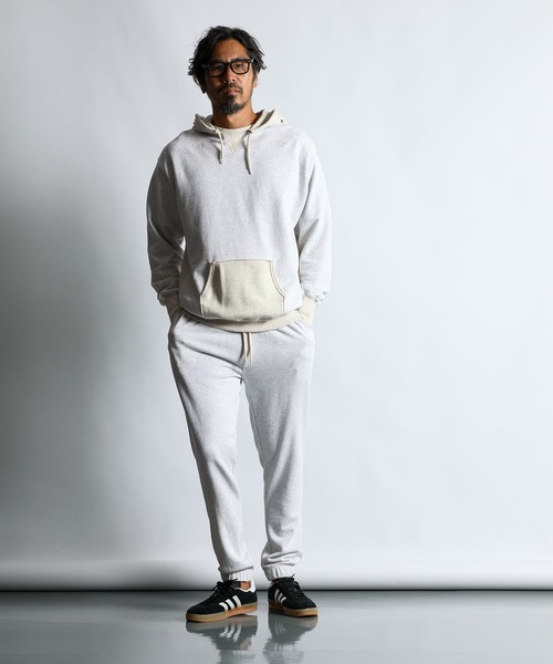 The DUFFER of ST.GEORGE(ザダファーオブセントジョージ)の「SETUP SWITCHIG PARKA:セットアップ 切替デザイン スウェットパーカー(パーカー・メンズ・ブラック/ライトグレー・MEDIUM/SMALL/X-LARGE/LARGE)」の12枚目の写真