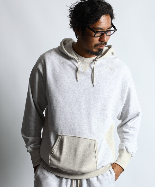 The DUFFER of ST.GEORGE(ザダファーオブセントジョージ)の「SETUP SWITCHIG PARKA:セットアップ 切替デザイン スウェットパーカー(パーカー・メンズ・ブラック/ライトグレー・MEDIUM/SMALL/X-LARGE/LARGE)」の11枚目の写真