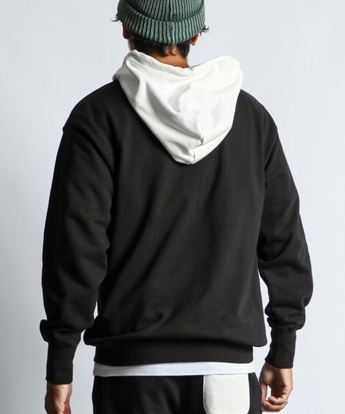 The DUFFER of ST.GEORGE(ザダファーオブセントジョージ)の「SETUP SWITCHIG PARKA:セットアップ 切替デザイン スウェットパーカー(パーカー・メンズ・ブラック/ライトグレー・MEDIUM/SMALL/X-LARGE/LARGE)」の5枚目の写真
