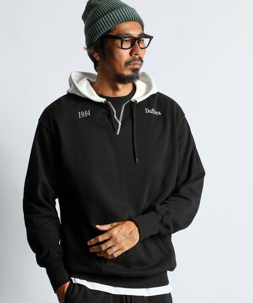 The DUFFER of ST.GEORGE(ザダファーオブセントジョージ)の「SETUP SWITCHIG PARKA:セットアップ 切替デザイン スウェットパーカー(パーカー・メンズ・ブラック/ライトグレー・MEDIUM/SMALL/X-LARGE/LARGE)」の14枚目の写真