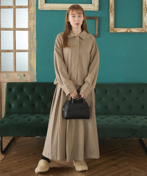 Crisp（クリスプ）の「オーバーチェックシャツ（シャツ/ブラウス・レディース・ブルー/ベージュ・FREE）」の3枚目の写真