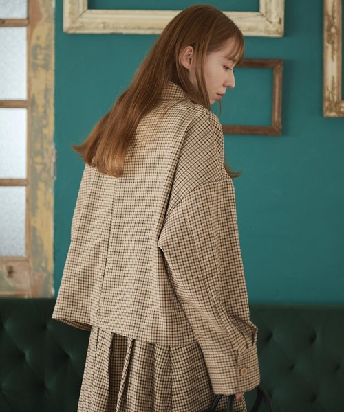 Crisp（クリスプ）の「オーバーチェックシャツ（シャツ/ブラウス・レディース・ブルー/ベージュ・FREE）」の10枚目の写真