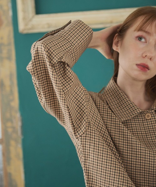 Crisp（クリスプ）の「オーバーチェックシャツ（シャツ/ブラウス・レディース・ブルー/ベージュ・FREE）」の13枚目の写真