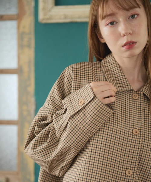 Crisp（クリスプ）の「オーバーチェックシャツ（シャツ/ブラウス・レディース・ブルー/ベージュ・FREE）」の14枚目の写真