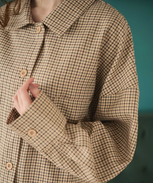Crisp（クリスプ）の「オーバーチェックシャツ（シャツ/ブラウス・レディース・ブルー/ベージュ・FREE）」の17枚目の写真