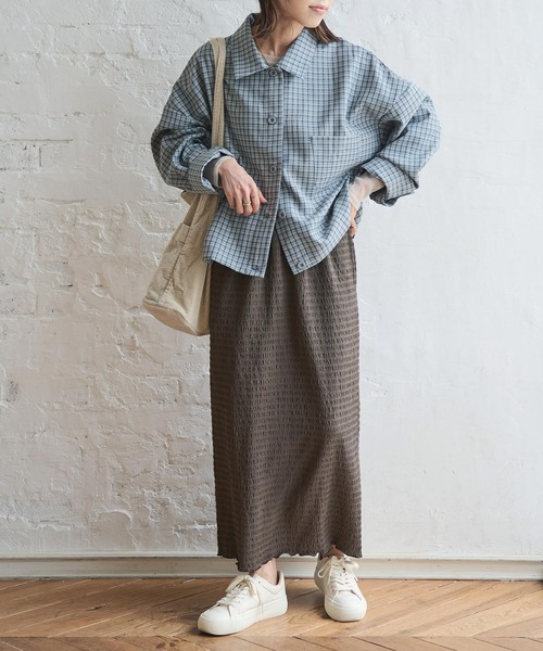 Crisp（クリスプ）の「オーバーチェックシャツ（シャツ/ブラウス・レディース・ブルー/ベージュ・FREE）」の20枚目の写真