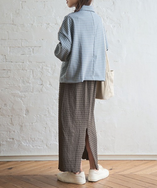 Crisp（クリスプ）の「オーバーチェックシャツ（シャツ/ブラウス・レディース・ブルー/ベージュ・FREE）」の21枚目の写真