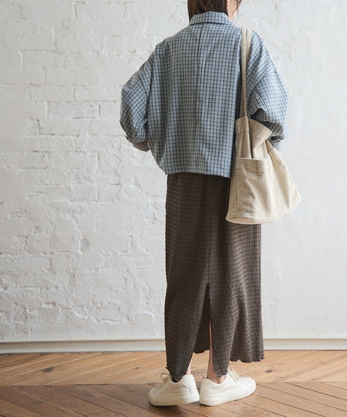 Crisp（クリスプ）の「オーバーチェックシャツ（シャツ/ブラウス・レディース・ブルー/ベージュ・FREE）」の22枚目の写真