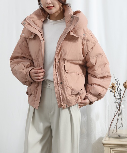 エアーポケットダウンジャケット レディース aimoha（アイモハ）の「【Aimoha】大きなポケットのダウンジャケット