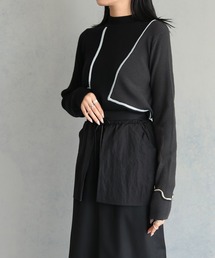 &g'aime | 【&g'aime】バイカラーハイネックニットプルオーバー　BICOLOR HIGHNECK KNIT PULLOVER(ニット/セーター)