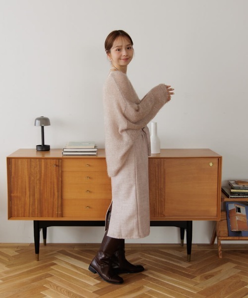 flower（フラワー）の「シャイニーツイードスカート（スカート・レディース・ミント/ピンク・FREE）」の9枚目の写真