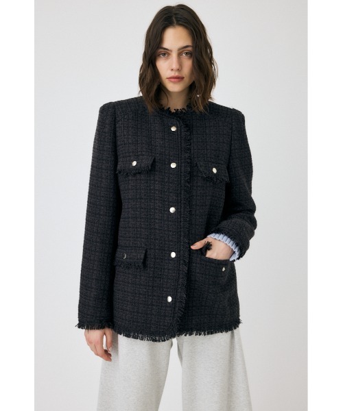 MOUSSY(マウジー)の「VELOUR TWEED ジャケット(その他アウター・レディース・ブラウン/ブラック・FREE)」の1枚目の写真