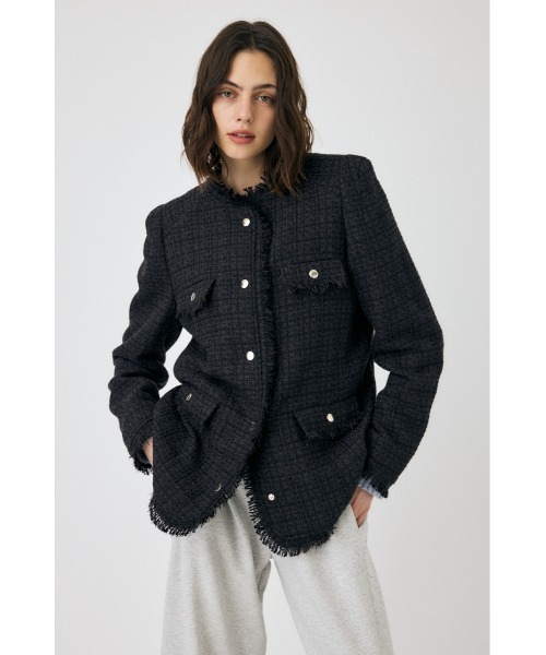 MOUSSY(マウジー)の「VELOUR TWEED ジャケット(その他アウター・レディース・ブラウン/ブラック・FREE)」の7枚目の写真