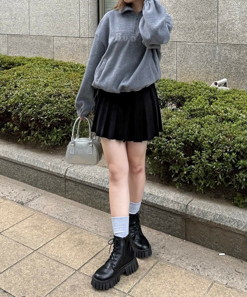 clear（クリア）の「ハーフジップフリーストップス ≪2024AW新作≫（シャツ/ブラウス・レディース・グレー/オフホワイト/サックスブルー・F）」の6枚目の写真