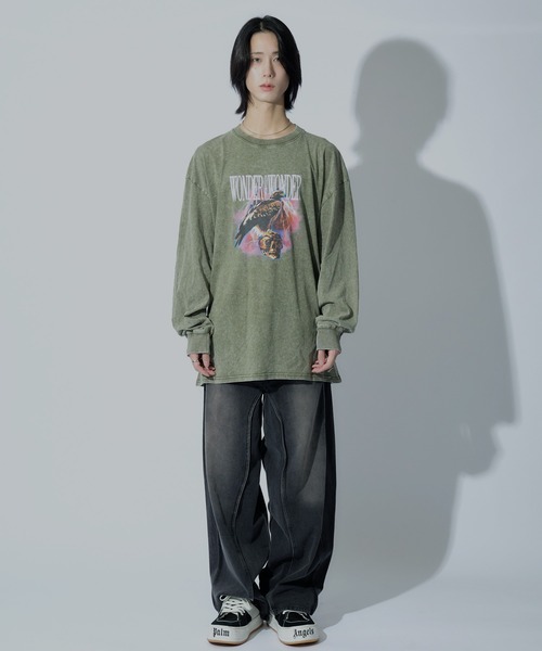 WONDER OF WANDER(ワンダーオブワンダー)の「Graphic L/S TEE C(Tシャツ/カットソー・メンズ・グリーン/ブラック・XL/L/M)」の13枚目の写真
