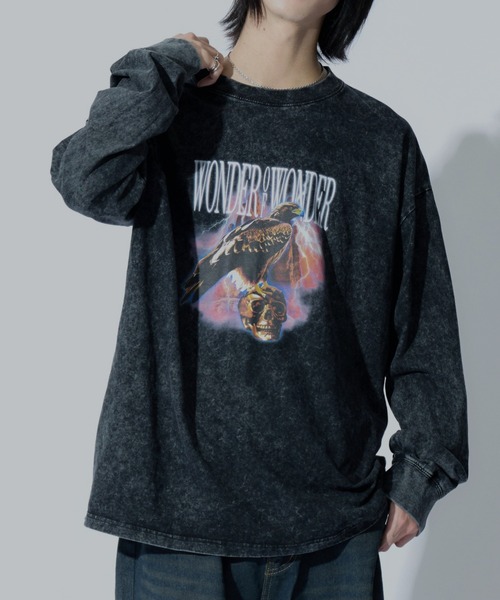 WONDER OF WANDER(ワンダーオブワンダー)の「Graphic L/S TEE C(Tシャツ/カットソー・メンズ・グリーン/ブラック・XL/L/M)」の6枚目の写真