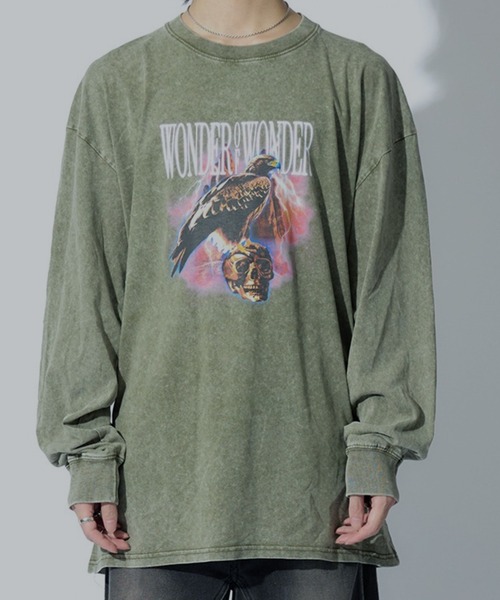 WONDER OF WANDER(ワンダーオブワンダー)の「Graphic L/S TEE C(Tシャツ/カットソー・メンズ・グリーン/ブラック・XL/L/M)」の10枚目の写真
