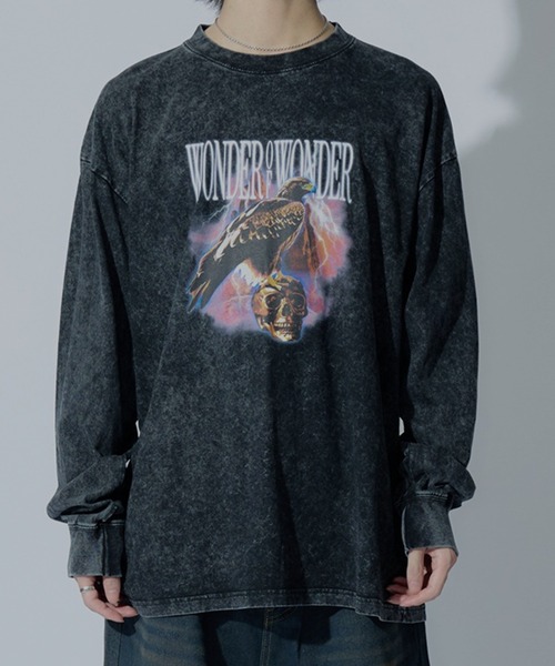 WONDER OF WANDER(ワンダーオブワンダー)の「Graphic L/S TEE C(Tシャツ/カットソー・メンズ・グリーン/ブラック・XL/L/M)」の4枚目の写真