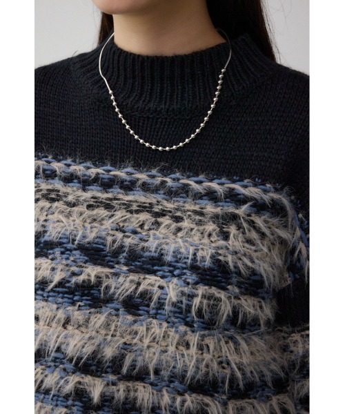 AZUL by moussy(アズールバイマウジー)の「ランダムボーダーシャギーニット(ニット/セーター・レディース・ブラック系その他/ブラウン系その他・FREE)」の9枚目の写真