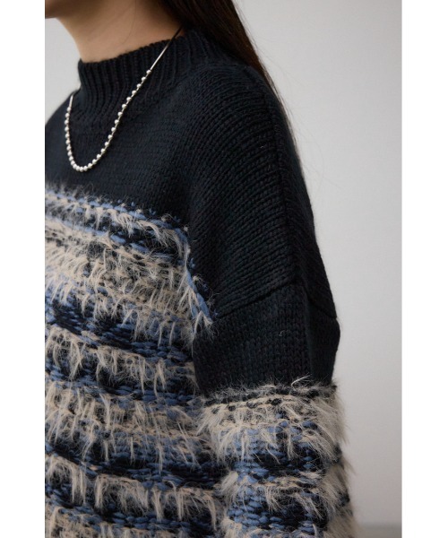 AZUL by moussy(アズールバイマウジー)の「ランダムボーダーシャギーニット(ニット/セーター・レディース・ブラック系その他/ブラウン系その他・FREE)」の10枚目の写真