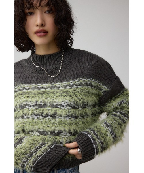 AZUL by moussy(アズールバイマウジー)の「ランダムボーダーシャギーニット(ニット/セーター・レディース・ブラック系その他/ブラウン系その他・FREE)」の14枚目の写真