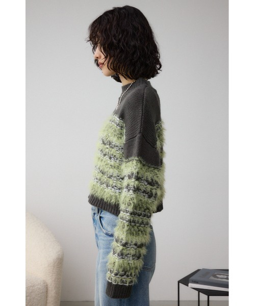 AZUL by moussy(アズールバイマウジー)の「ランダムボーダーシャギーニット(ニット/セーター・レディース・ブラック系その他/ブラウン系その他・FREE)」の18枚目の写真