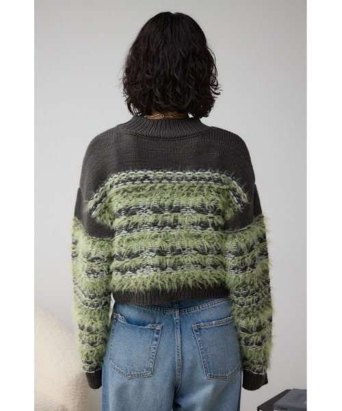 AZUL by moussy(アズールバイマウジー)の「ランダムボーダーシャギーニット(ニット/セーター・レディース・ブラック系その他/ブラウン系その他・FREE)」の19枚目の写真