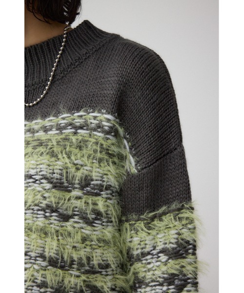 AZUL by moussy(アズールバイマウジー)の「ランダムボーダーシャギーニット(ニット/セーター・レディース・ブラック系その他/ブラウン系その他・FREE)」の21枚目の写真