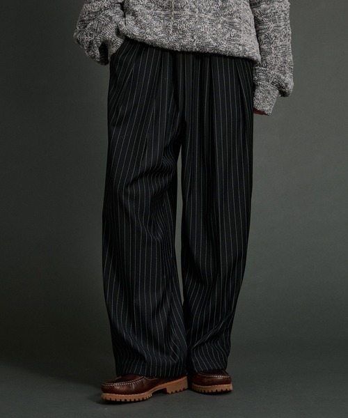 3TUCK WIDE BALLOON TROUSERS 2 ネイビーストライプ 3TUCK WIDE BALLOON TROUSERS 2 ネイビーストライプ