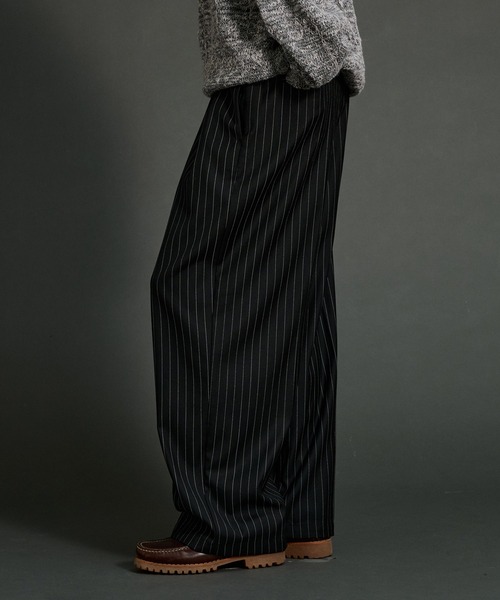 WETTEMPT（ウィテンプト）の「2 TUCK EASY STRIPE SLACKS /ツータックイージーストライプスラックス（スラックス・メンズ・グレー/ネイビー/ブラック/アイボリー/ブラウン・LARGE/SMALL/MEDIUM）」の10枚目の写真