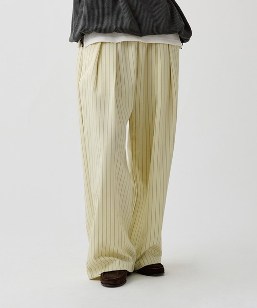 2 TUCK EASY STRIPE SLACKS /ツータックイージーストライプスラックス