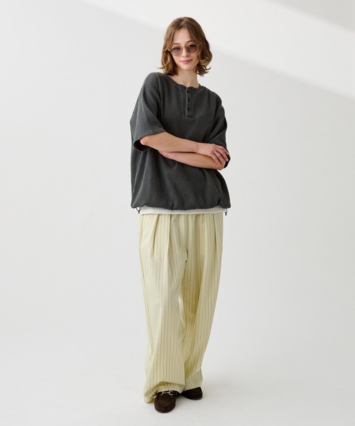 2 TUCK EASY STRIPE SLACKS /ツータックイージーストライプスラックス