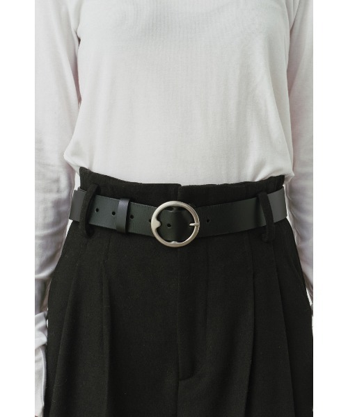 ALEXIA STAM（アリシアスタン）の「Round Buckle Leather Wide Belt/ラウンドバックルベルト（ベルト・レディース・ブラック/ブラウン・FREE）」の3枚目の写真