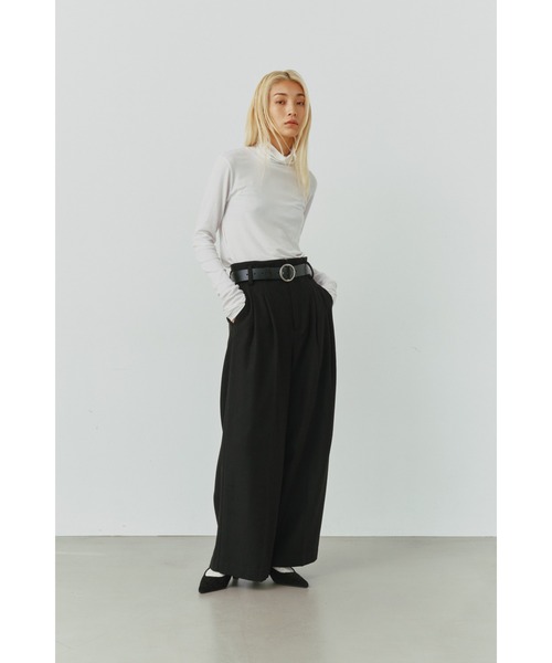 ALEXIA STAM（アリシアスタン）の「Round Buckle Leather Wide Belt/ラウンドバックルベルト（ベルト・レディース・ブラック/ブラウン・FREE）」の5枚目の写真