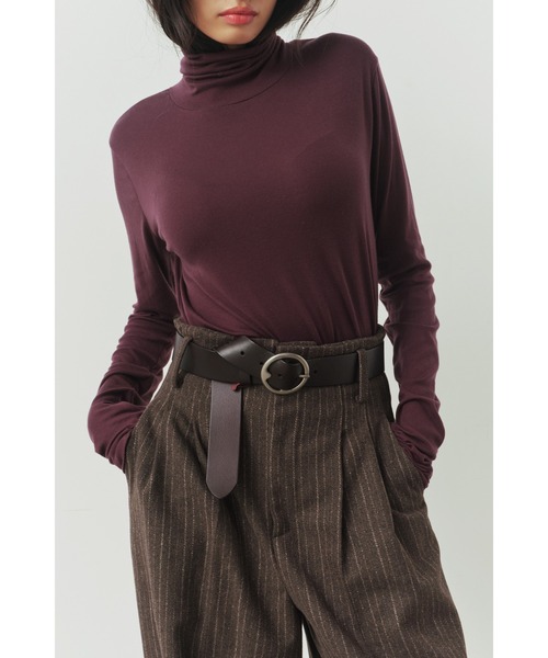 ALEXIA STAM（アリシアスタン）の「Round Buckle Leather Wide Belt/ラウンドバックルベルト（ベルト・レディース・ブラック/ブラウン・FREE）」の7枚目の写真