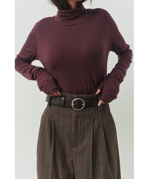 ALEXIA STAM（アリシアスタン）の「Round Buckle Leather Wide Belt/ラウンドバックルベルト（ベルト・レディース・ブラック/ブラウン・FREE）」の9枚目の写真