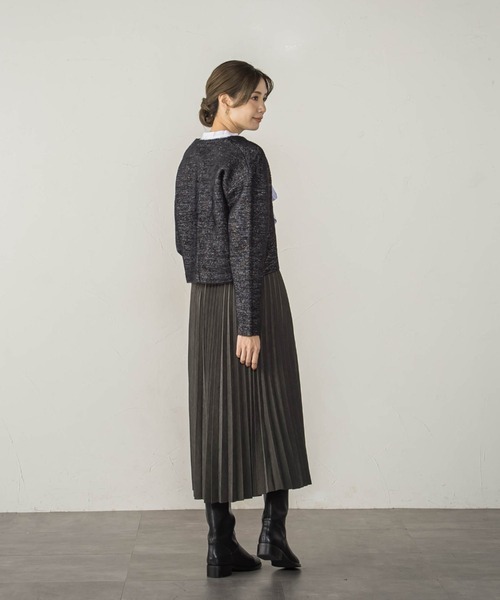 ketty cherie（ケティシェリー）の「ピーチアコーディオンプリーツスカート（スカート・レディース・ベージュ/チャコールグレー・M）」の6枚目の写真