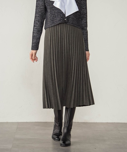 ketty cherie（ケティシェリー）の「ピーチアコーディオンプリーツスカート（スカート・レディース・ベージュ/チャコールグレー・M）」の4枚目の写真