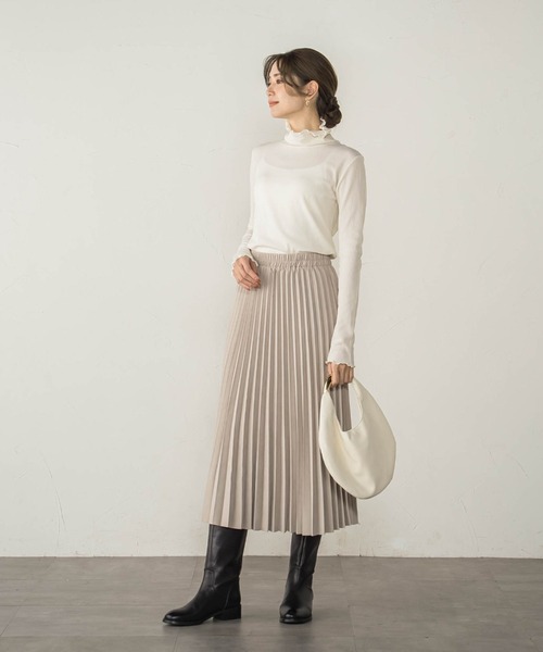 ketty cherie（ケティシェリー）の「ピーチアコーディオンプリーツスカート（スカート・レディース・ベージュ/チャコールグレー・M）」の10枚目の写真