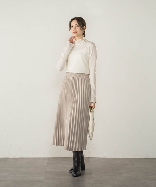 ketty cherie（ケティシェリー）の「ピーチアコーディオンプリーツスカート（スカート・レディース・ベージュ/チャコールグレー・M）」の11枚目の写真