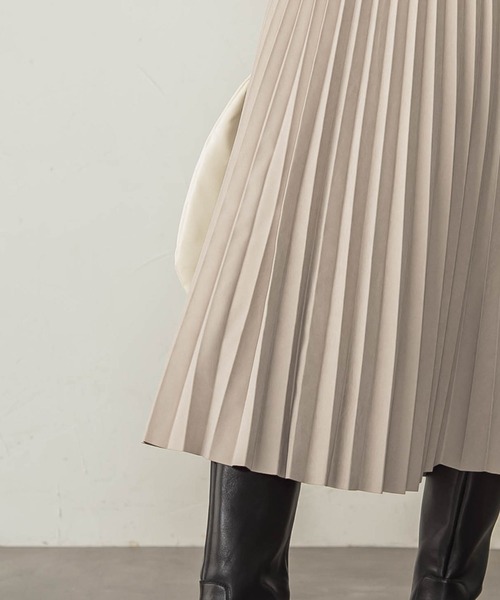 ketty cherie（ケティシェリー）の「ピーチアコーディオンプリーツスカート（スカート・レディース・ベージュ/チャコールグレー・M）」の8枚目の写真