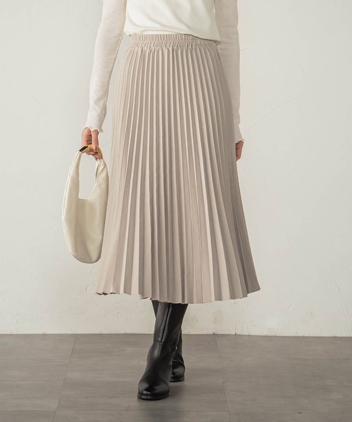 ketty cherie（ケティシェリー）の「ピーチアコーディオンプリーツスカート（スカート・レディース・ベージュ/チャコールグレー・M）」の7枚目の写真