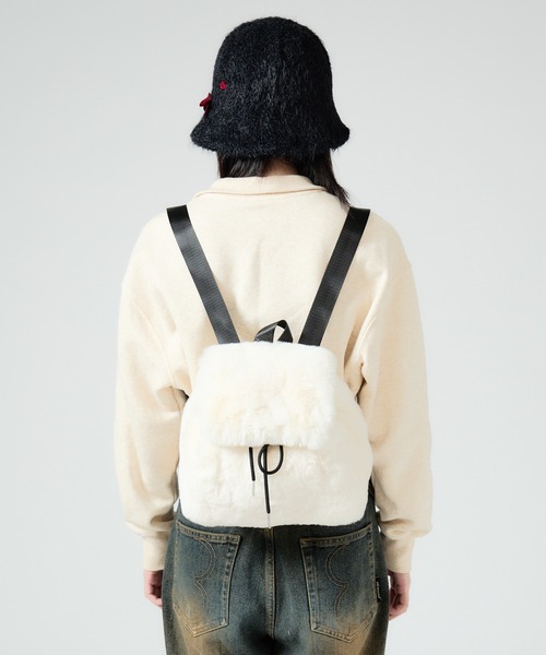 Chick(チック)の「Animal Pattern Fake Fur Backpack / フェイクファー バックパック(バックパック/リュック・レディース・アイボリー/ブラック/アニマル・FREE)」の8枚目の写真