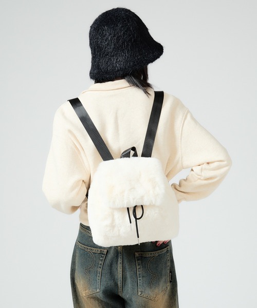 Chick(チック)の「Animal Pattern Fake Fur Backpack / フェイクファー バックパック(バックパック/リュック・レディース・アイボリー/ブラック/アニマル・FREE)」の6枚目の写真