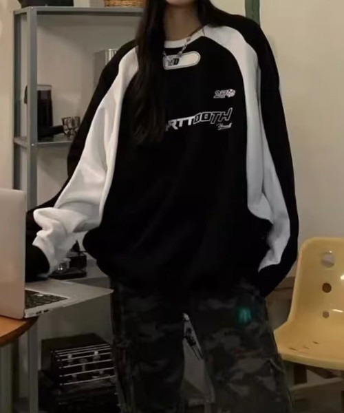 B.I.D.(ビーアイディー)の「《バイカラーゲームシャツ/ロンT(EK W88MA)(Tシャツ/カットソー・レディース・ブラック/ブラウン・FREE)」の8枚目の写真