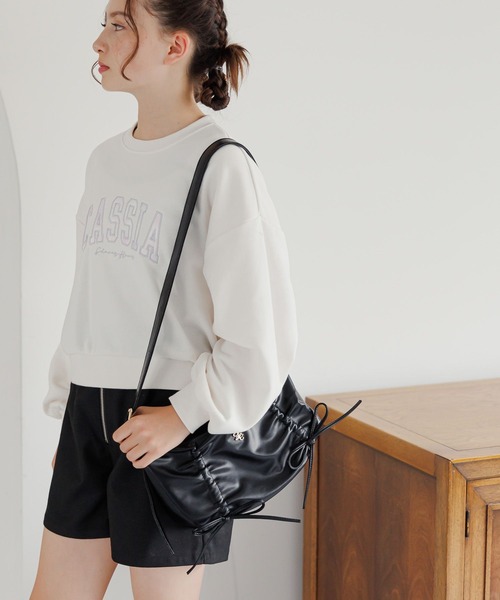 GLOBAL WORK（グローバルワーク）の「PUリボンショルダー/248357（ショルダーバッグ・キッズ・ブラック/アイボリー・FREE）」の11枚目の写真