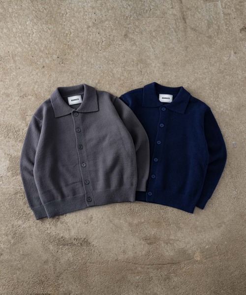 ADAMASTE（アダマスト）の「【ADAMASTE SELECT】polo knit cardigan - ポロニットカーディガン（カーディガン/ボレロ・メンズ・グレー/ブルー・MEDIUM/LARGE）」の22枚目の写真