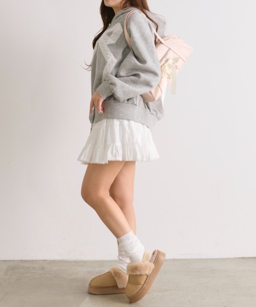 OLIVE des OLIVE(オリーブデオリーブ)の「リボンレースZIPパーカー(Tシャツ/カットソー・レディース・トップグレー/サックスブルー/オフホワイト・FREE)」の15枚目の写真