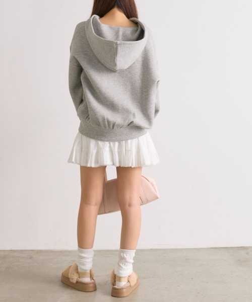 OLIVE des OLIVE(オリーブデオリーブ)の「リボンレースZIPパーカー(Tシャツ/カットソー・レディース・トップグレー/サックスブルー/オフホワイト・FREE)」の9枚目の写真